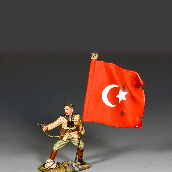 Turkish Officer with Flag
